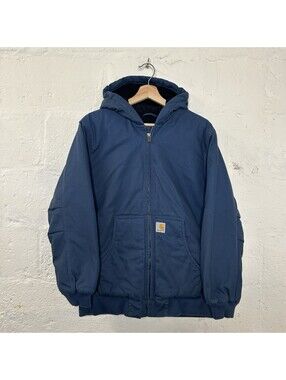 Y2K Carhartt Hooded Active Jacket “Navy Blue” YYJ130 Youth XL/Women’s Medium